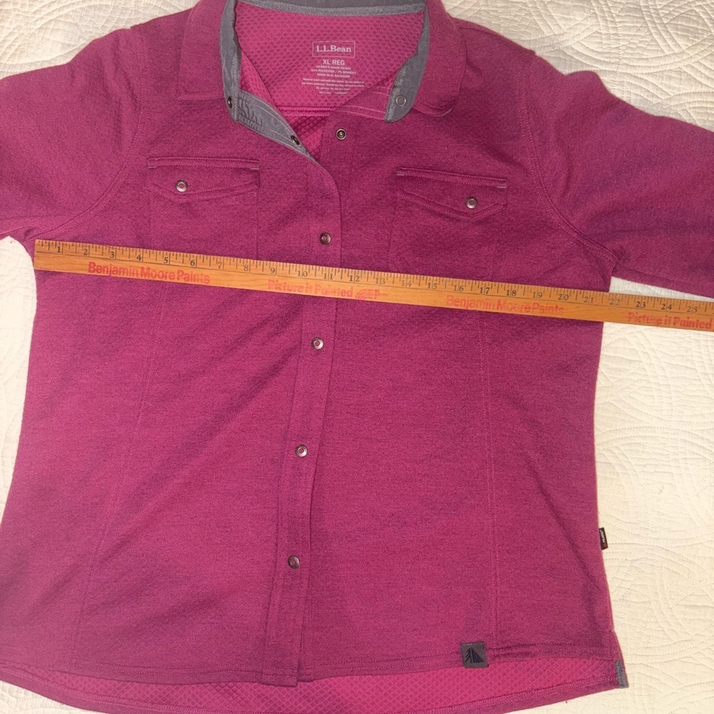 L.L. Bean Burgundy Button-Up Polartec Shirt XL Cold Weather Outdoor Adventure - Picture 5 of 5